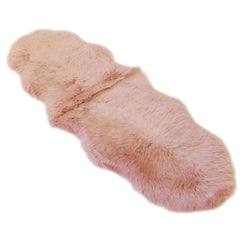 Dust Pink - Double Length (180 x 65cm) - Long Wool Sheepskin Rug - Australian Merino Sheepskin