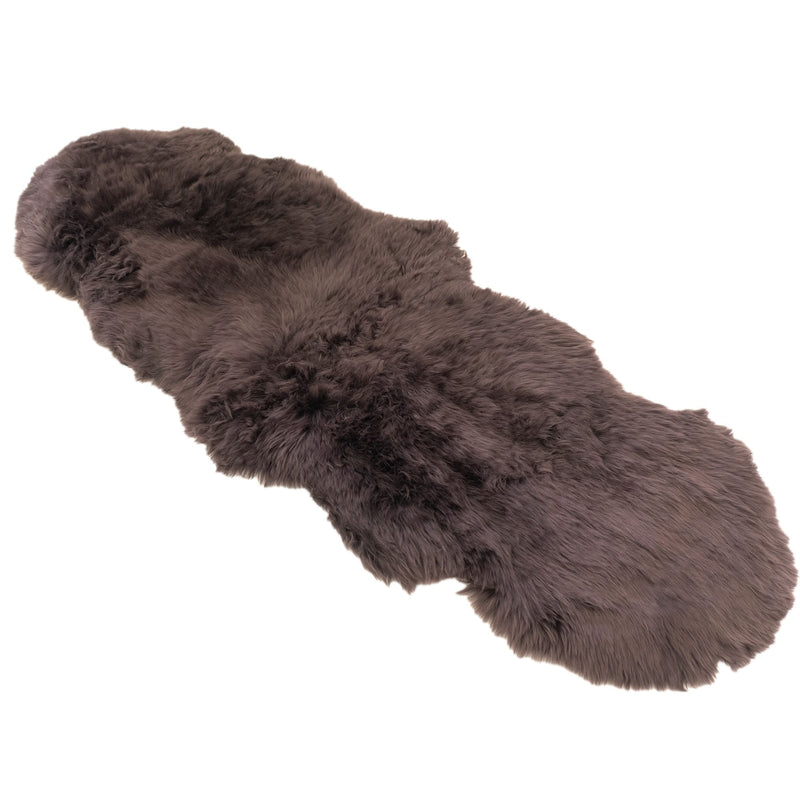 Chocolate - Double Length (180 x 65cm) - Long Wool Sheepskin Rug - Australian Merino Sheepskin