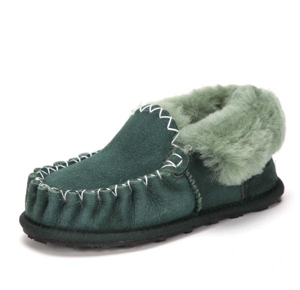 Women's Moccasin Suede with Rubber Sole