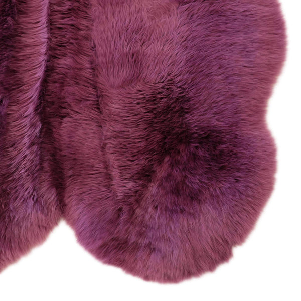 Sheepskin Rug - Plum - Quad 180 x 110cm - Long Wool Australia Merino Sheepskin - Yellow Earth Australia