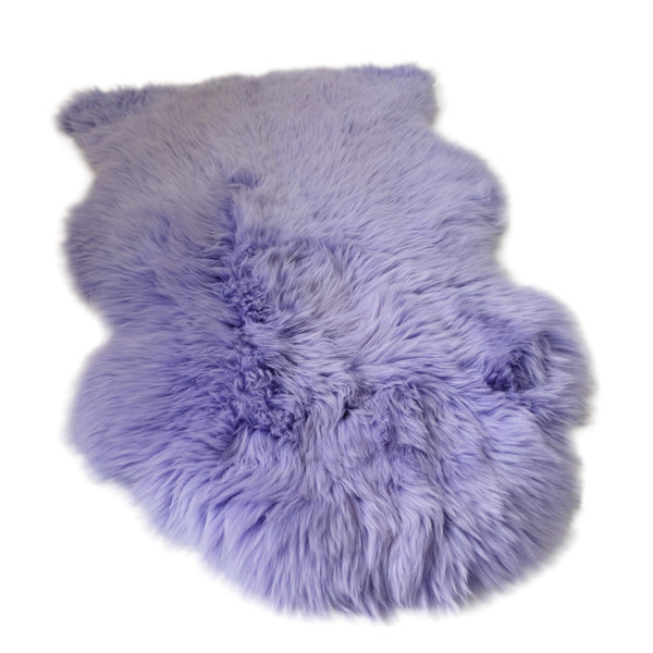 Lavender Purple - XXL Size - Long Wool Sheepskin Rug - Australian Merino Sheepskin Rug