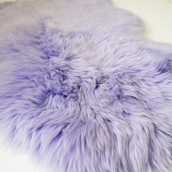 Sheepskin Rug - Lavender Purple - XXL - Long Wool Australian Merino Sheepskin Rug - Yellow Earth Australia