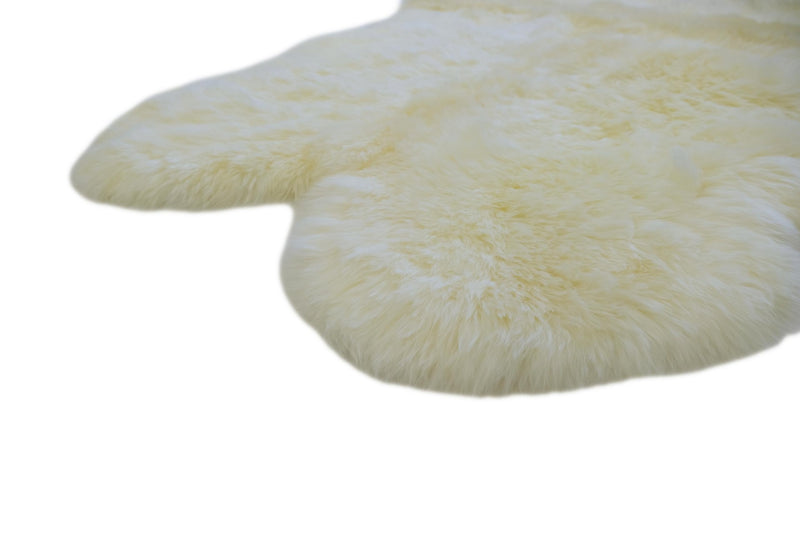Ivory - Quad Sized (180x110cm) - Long Wool Sheepskin Rug - Australian Merino Sheepskin